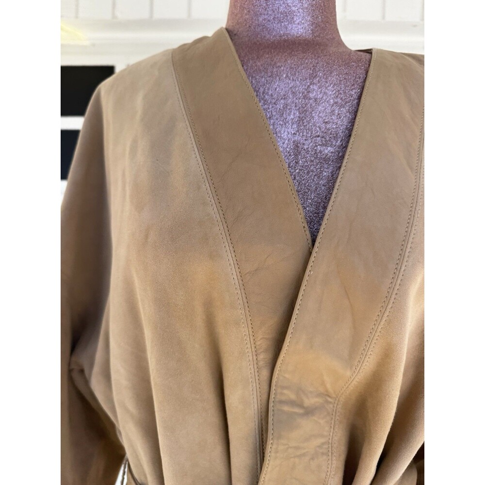 Gap Limited Edition Belted Suede Topper Jacket, khaki SIZE L Kimono Leather Boho - Picture 7 of 13